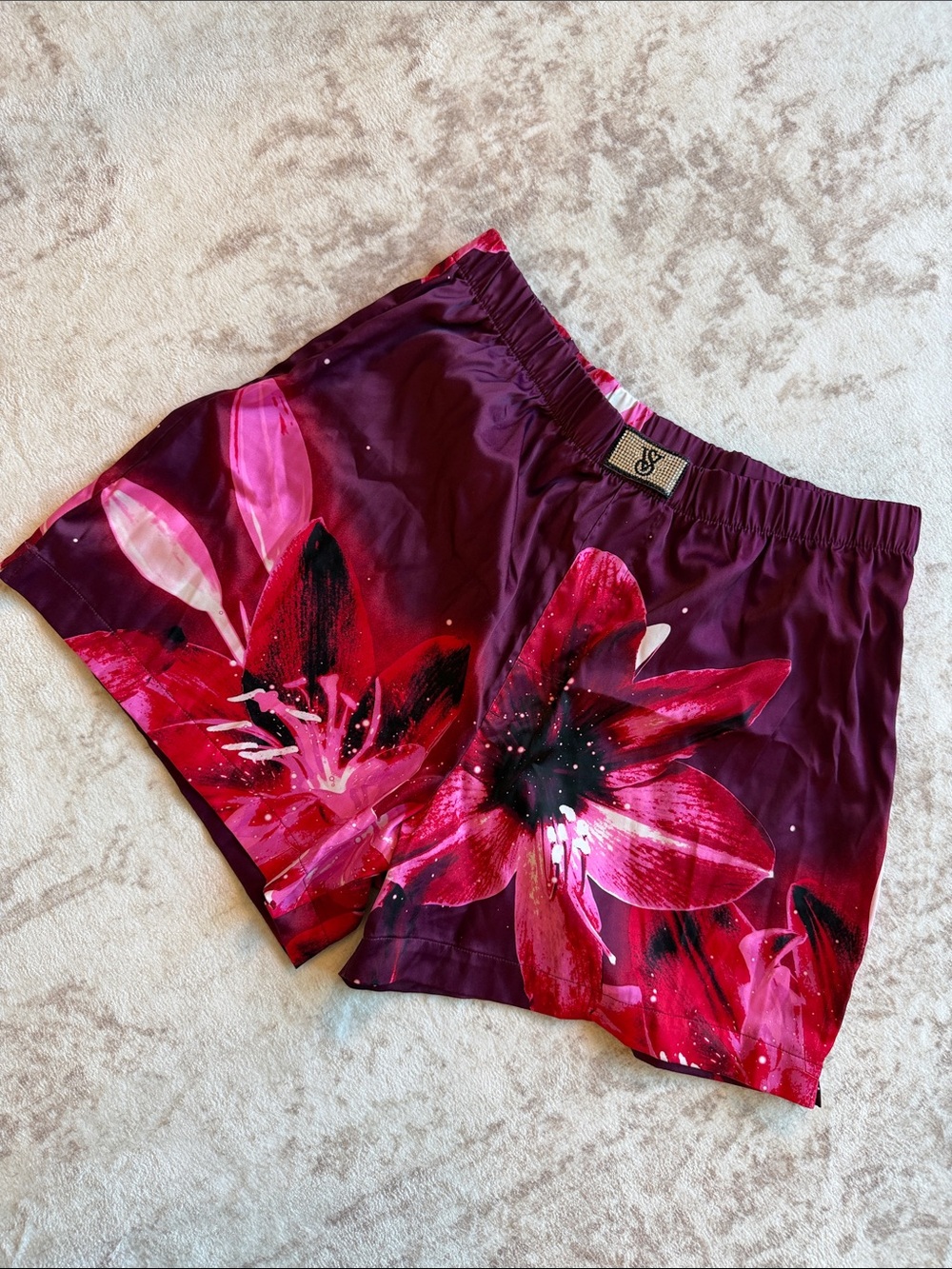 Victoria’s Secret Satin Shorts - Deep Burgundy & Pink